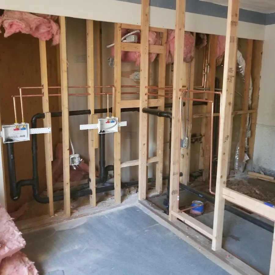 Copper pipe rough-in and plumbing installation in Chanute